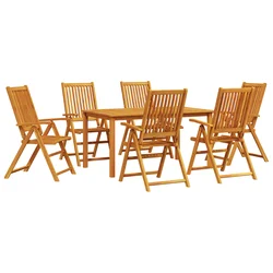 Vrtni set za objed Sklopivi 7 pcs Smeđa Čvrsto drvo akacije