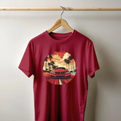 Camiseta Majica sa štampanim printom Cam 839, Muška, Višnja