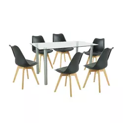 Midori 6+1 jedilni set črn