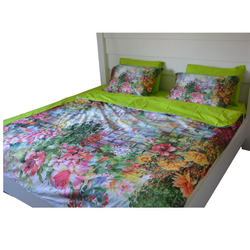 Posteljina Flowers 3D Saten, 200x220cm, Šarena
