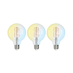 LUUMR Smart LED E27 G95 7W ZigBee Tuya Philips Hue komplet 3 - jasno