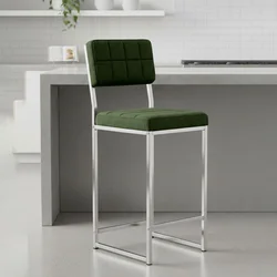 Hanah Home barska stolica Retro 66, zelena tkanina od poliestera i lana