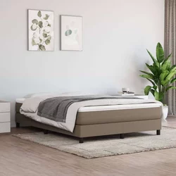 vidaXL Box spring postelja z vzmetnico taupe 160x200 cm blago