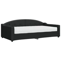 Vidaxl Dnevna postelja z vzmetnico črna 100x200 cm blago