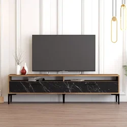 HANAH HOME TV polica Istanbul 2 WalnutBlack Marble