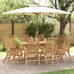 Stolica 8 pcs Smeđa 64.5 x 52 x 108 cm Čvrsto teak drvo