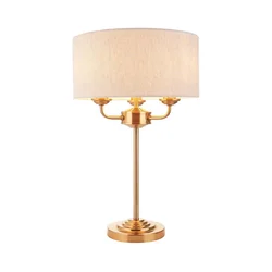 Endon 110721 - Stona lampa HIGHCLERE 3xE14/18W/230V bež/mesing