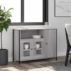 Komoda sivog hrasta sonome 100x35x75 cm od konstruiranog drva
