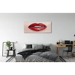 tulup.si Slika na akrilnem steklu Rdeče ustnice 140x70 cm 4 obešalnika
