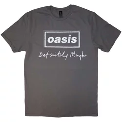 Oasis Majica Definitely Maybe Distressed Text Logo Unisex Charcoal Grey XL