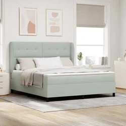 Krevet s opruga kutije Svijetlo siva 200 x 180 cm Baršun