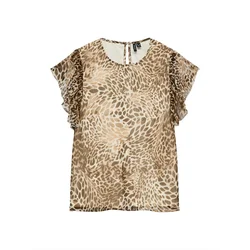 VERO MODA Bluza VMSMILLA  svetlo rjava / temno rjava