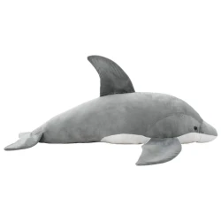 Vidaxl Plišasta igrača delfin siv