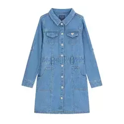 Guess Jeans obleka J6RK32 D4EU0 Modra Regular Fit