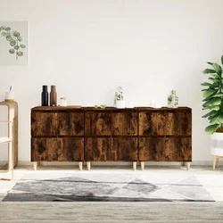 Komode 3 kom boja dimljenog hrasta 60x35x70cm konstruirano drvo