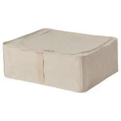 PURRPINGLA Sanduk za odlaganje, tekstil/bež, 43x53x19 cm