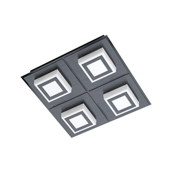 Eglo Masiano 1 zidna/plafonjera/4, led, 4x3,3w, 4x340lm, crna/aluminijum/čelik