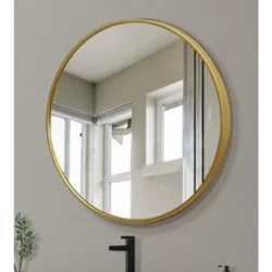 Ceramica lux Ogledalo alu-ram fi 60, gold, bez led-a, sa kožnim kaišem - CL14 300038