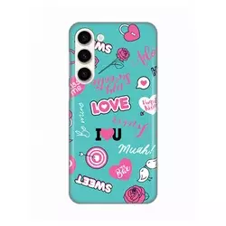 Silikonska maska za Samsung S916B Galaxy S23 Plus Love Print tirkizna