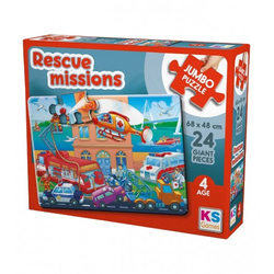KS GAMES  Igračka puzzle jumbo Misija spa&scaron;avanja JP31009 68x48cm 24 dijela