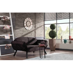 Atelier del Sofa Dvosed na razvlačenje Genzo 177x87x75cm Crni