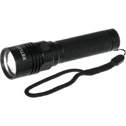 Retlux - LED punjiva aluminijumska baterijska lampa LED/3W/2000 mAh IPX4 crna