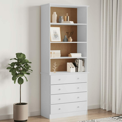 Regal za knjige s ladicama ALTA bijeli 77x35x186,5 cm borovina
