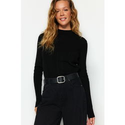 Trendyol Black Stand-Up Collar Knitwear Sweater
