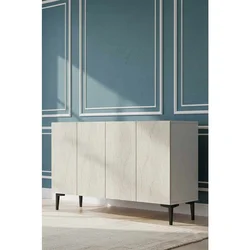 Hanah Home komoda Didema 120, 120 cm, bela / travertin
