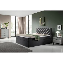 MID.YOU POSTELJA Z VZMETNICO 200 cm x 140 cm , tekstil antracit