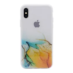 Maska Water Spark za iPhone X/ XS transparent zlatno-plava