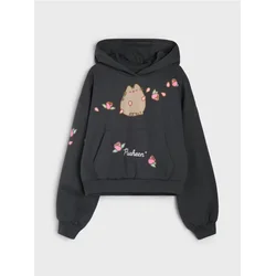 Sinsay - Oversize dukserica sa kapuljačom i printom Pusheen the Cat - tamno siva