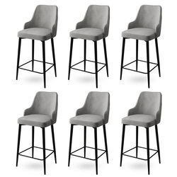 HANAH HOME Set 6 barskih stolica Enox Grey Black