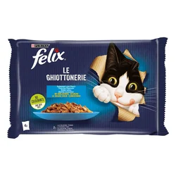 FELIX Vlažna hrana za odrasle mačke sa ukusom lososa i tune u želeu multipak Le Ghiottenerie 4x85g