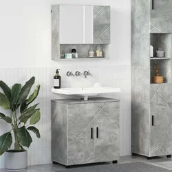 Set namještaja za kupaonicu Zidne s vratima 2 pcs Betonski sivi