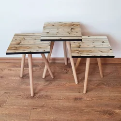 Hanah Home Set klub stočića 3Shp208, 3 komada, Šarena