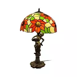 Brilagi - Tiffany vitražna stona lampa SUNFLOWER 1xE27/60W/230V