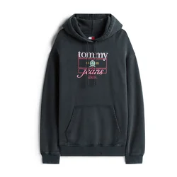 Tommy Jeans Majica roza/črna/bela