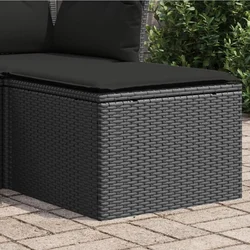 Vrtna stolica s jastukom crna 55x55x37 cm poli ratan
