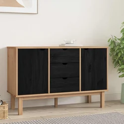 Kreveta OTTA Crna 113,5 x 43 x 73 cm Masivna borovina