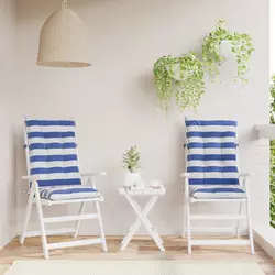 Jastučić za van 2 pcs Plava i bijela 120 x 50 x 7 cm Tkanina