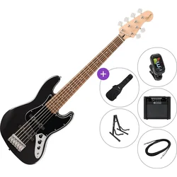 Fender Squier Affinity Series Jazz Bass VI LRL SET 2 Black Metallic 6 strunska bas kitara