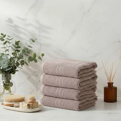 Central - Brown Brown Hand Towel Set (4 Pieces)