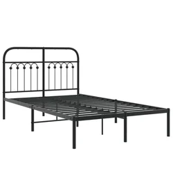 Vidaxl Kovinski posteljni okvir z vzglavjem črn 120x200 cm