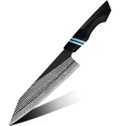 Damaskasti kuhinjski nož ZE-37422 - Kiritsuke / Crna / Plava KP37422