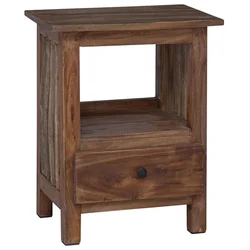 Vidaxl Nočna omarica Rjava 30 x 30 x 47 cm Trdna obnovljena les