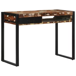 Višebojni radni stol 100x50x75 cm Obrađeno puno drvo