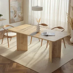 Nordure Trpezarijski sto, 180x75x90cm, Krem