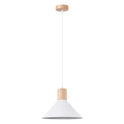 Sollux SL.1319 - Luster na sajli JAGA 1xE27/15W/230V prečnik 30 cm bela