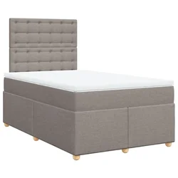 Vidaxl Box spring postelja z vzmetnico taupe 120x200 cm blago